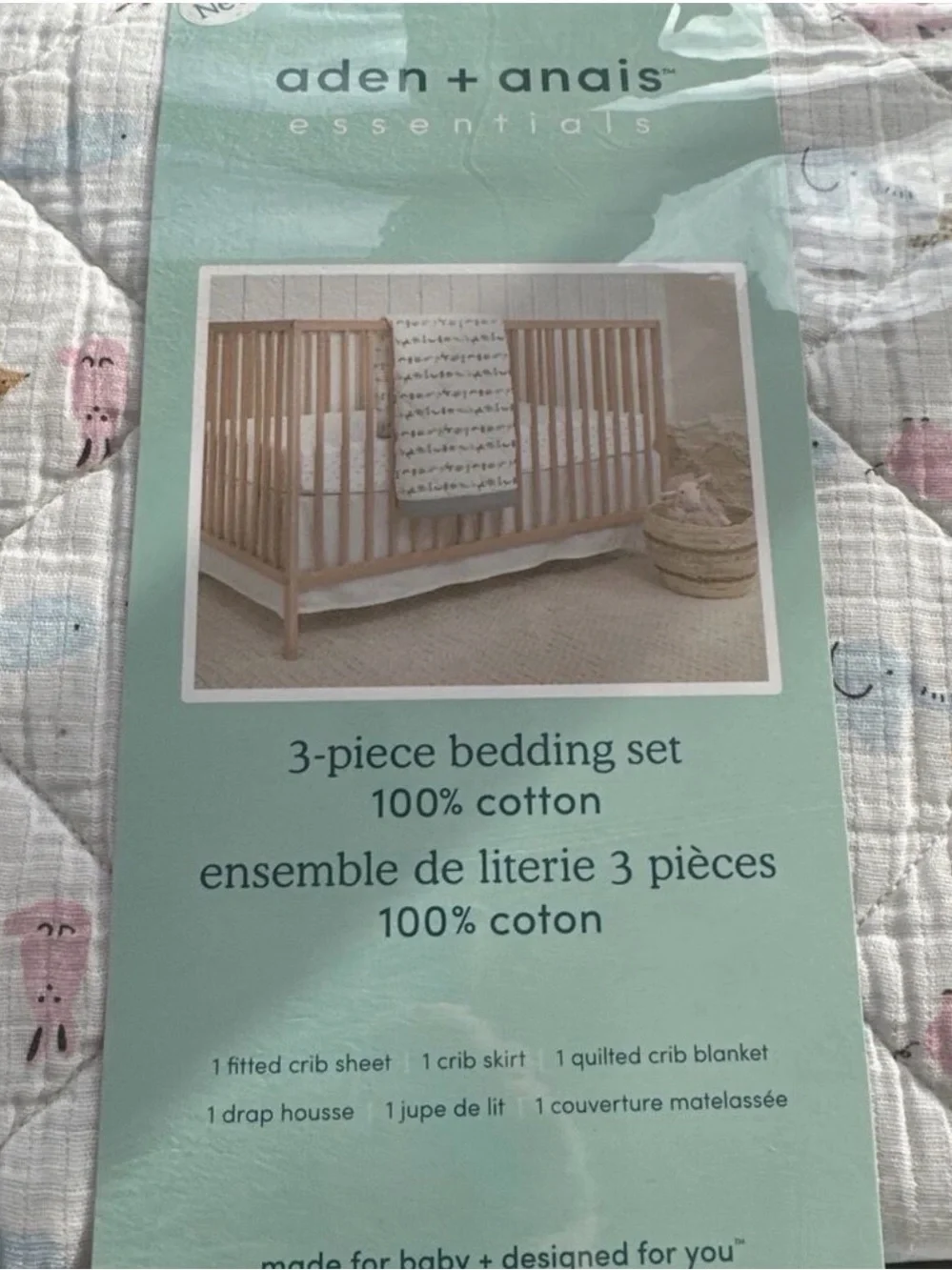 aden + anais Essentials 3-Piece Crib Bedding‎ Set, Alphabet Animals